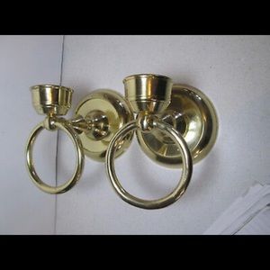 Bombay Company Brass Wall Candle Sconces with Ring